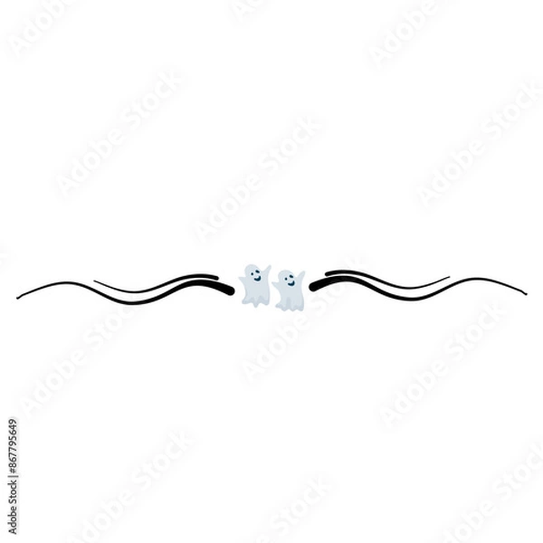 Fototapeta Halloween ghost border 