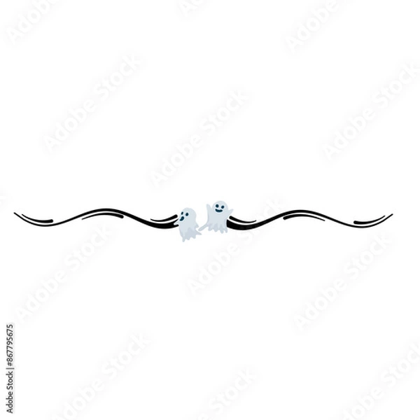 Fototapeta Halloween ghost border 