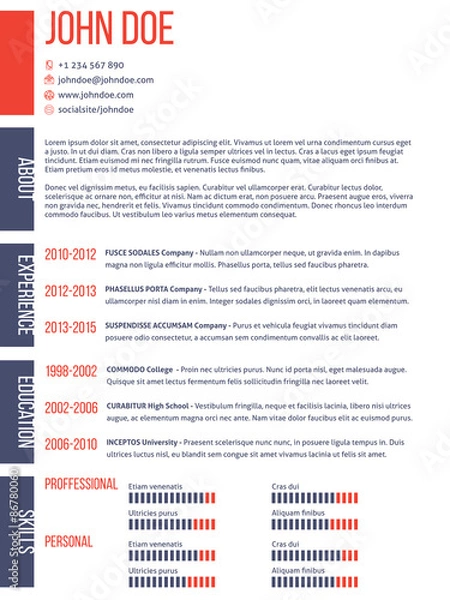 Obraz Simplistic yet modern cv resume template