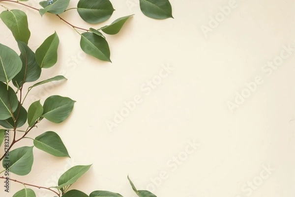 Obraz yellow background with leaves