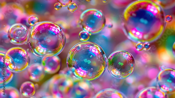 Fototapeta Colorful background with bubbles