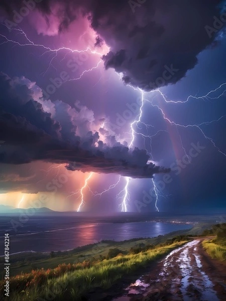 Obraz storm over the sea