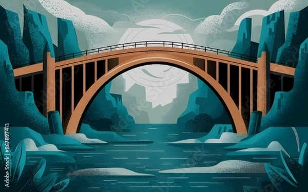 Obraz An arch bridge is a bridge shaped as an upward convex curved arch to sustain the vertical loads. A simple arch bridge works by transferring its weight and other loads partially into a horizontal.