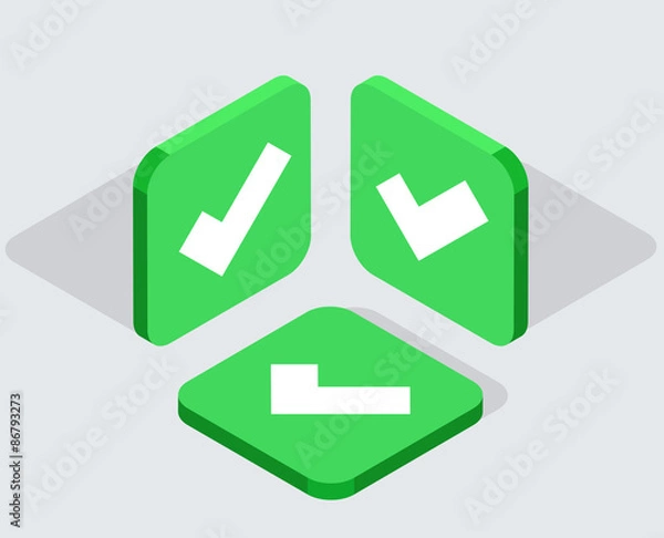 Obraz Vector modern 3 isometric app icons 