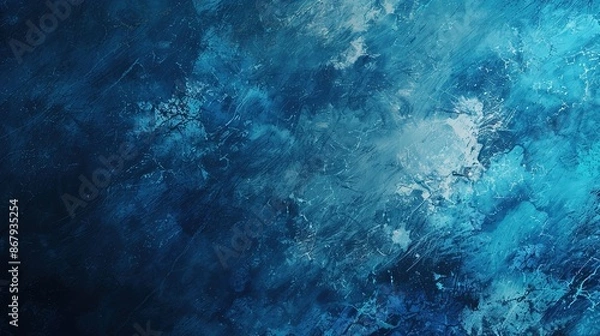 Fototapeta Elegant Blue Grainy Gradient Background with Smooth Texture and Blurry Abstract Design