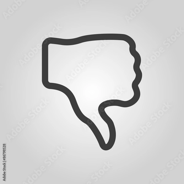 Fototapeta The thumb down icon. Rejected and no, negative symbol. Flat