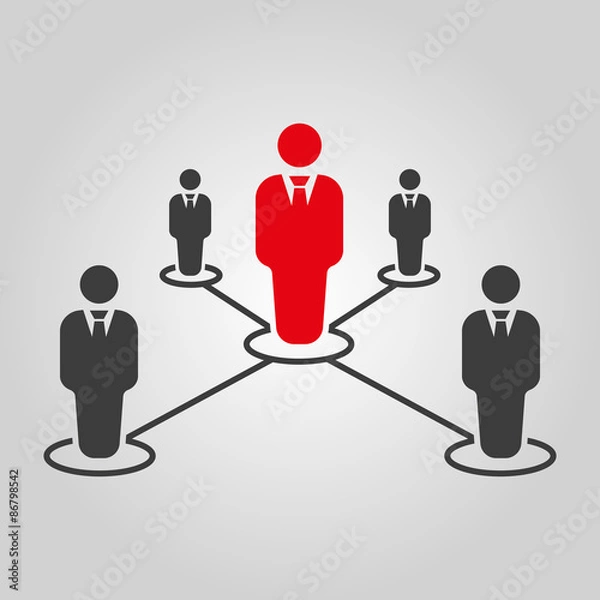 Fototapeta The teamwork icon. Leadership and connection, business teams symbol. Flat