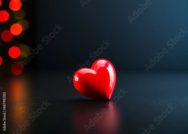 Fototapeta Heart on bokeh background. Generative AI