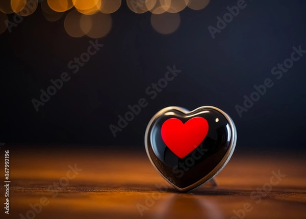 Obraz Heart on bokeh background. Generative AI