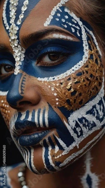 Obraz Artful Expression: Face Paint Portrait