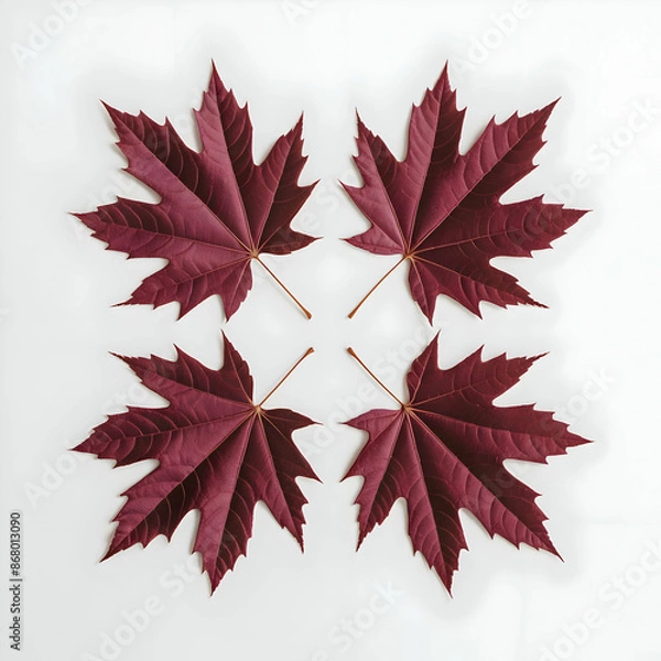 Obraz Bright red maple leaf on a white background
