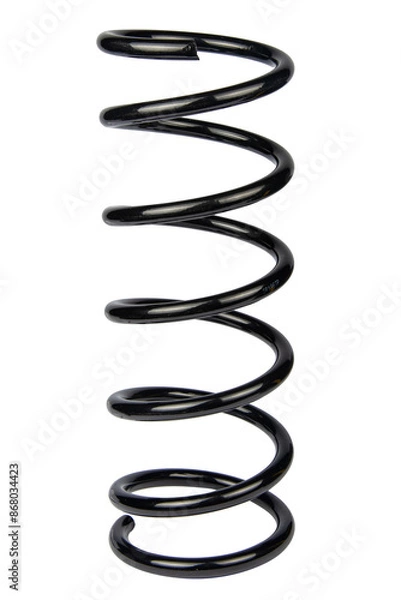 Obraz Black Coil Spring Isolated On White Background