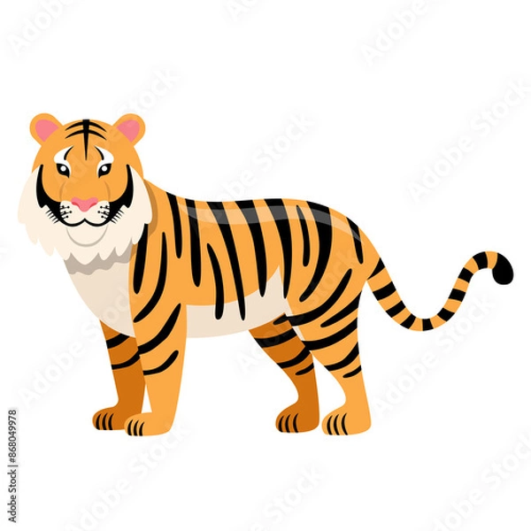 Obraz tiger cartoon isolated