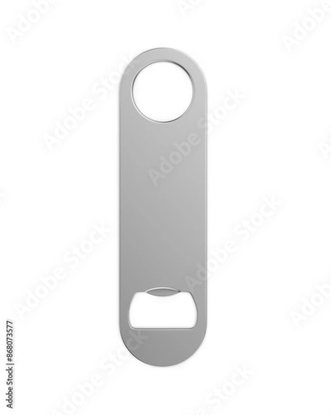 Obraz Blank bottle metal opener for promotional branding presentation 3d illustration.