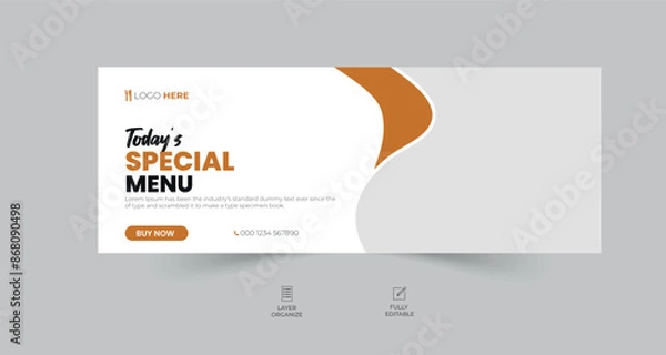 Obraz Restaurant fast food sale facebook cover design, social media banner, page timeline, header, web banner ads.