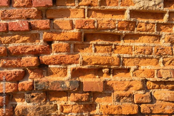 Obraz Old crumbling red brick wall