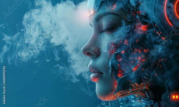 Obraz A humanoid robot head