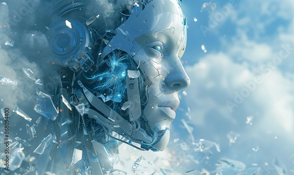 Obraz A humanoid robot head