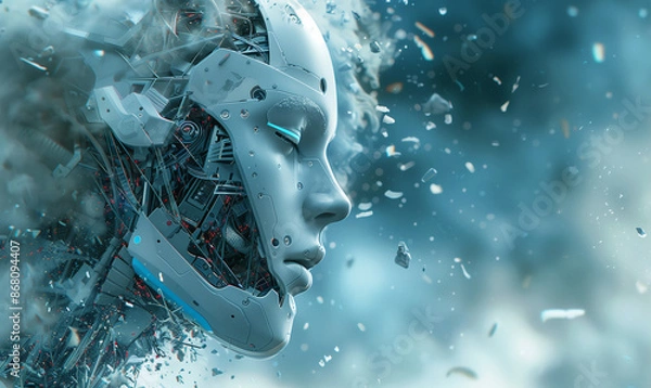 Obraz A humanoid robot head