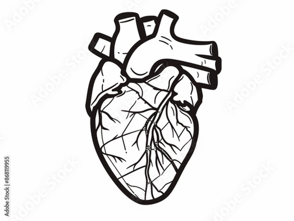 Obraz Resilience: A Heart's Recovery and Strength Through Time's Trials: One-Line Illustration