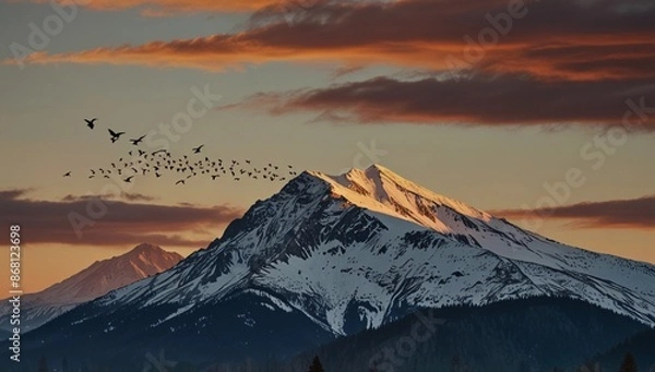 Obraz sunset in the mountains