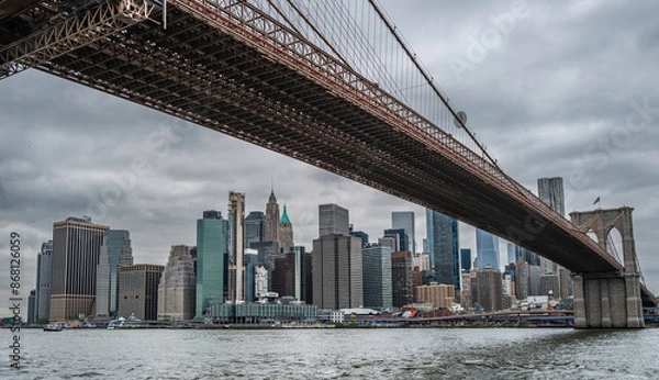 Obraz brooklyn bridge and city skyline
