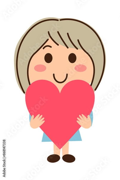 Fototapeta ハートを両手で抱える女子