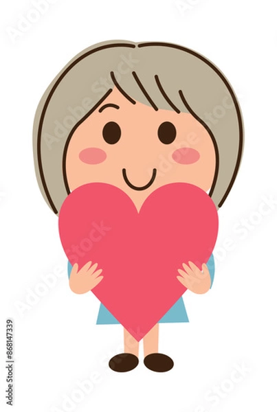 Fototapeta ハートを両手で抱える女子