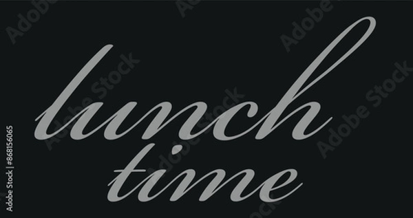 Fototapeta lunch time with creative font design