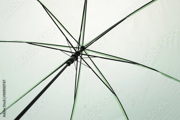 Fototapeta surface of open green umbrella background