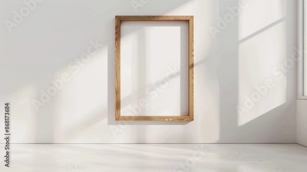 Fototapeta Frame on the wall mock up background illustration generated by ai