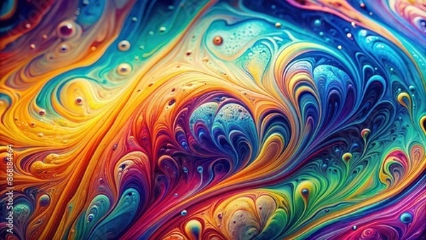 Fototapeta Psychedelic colorful soap film abstract background, psychedelic, colorful, soap film, abstract, background, vibrant