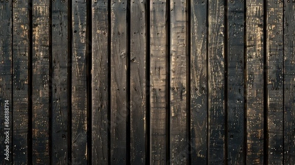 Fototapeta Vintage slat wall background with copy space dark and vintage tone