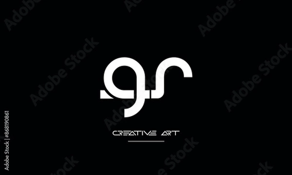Fototapeta GR, RG, G, R abstract letters logo monogram