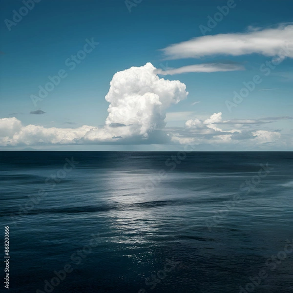 Obraz seascape with clouds and blue sky background