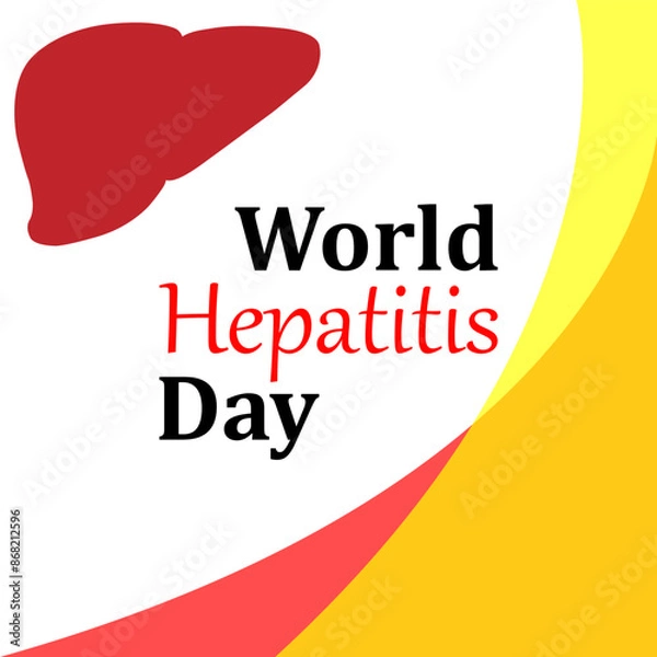 Fototapeta World Hepatitis Day, Red Liver, white background and patterns. Vector graphics on a white background