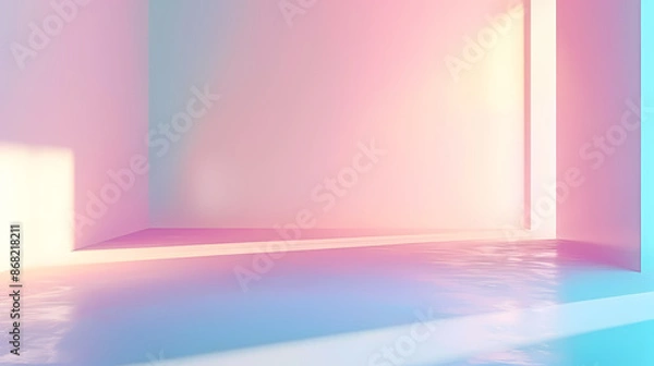 Fototapeta Minimalist interior scene with a gradient of soft colors
