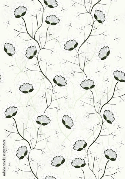 Fototapeta Seamless pattern with flowers