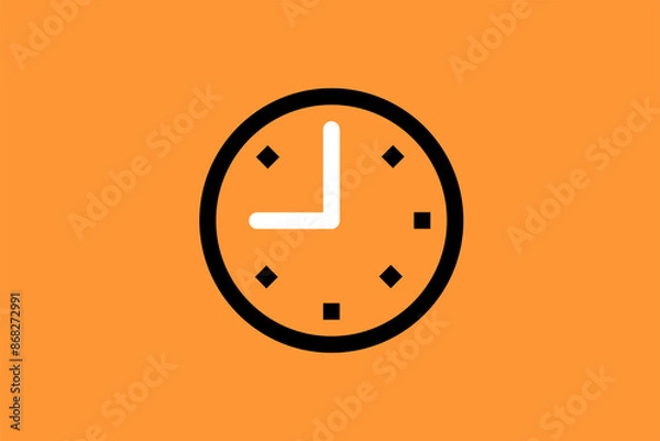 Fototapeta clock  illustration in flat style design. Vector illustration and icon.	