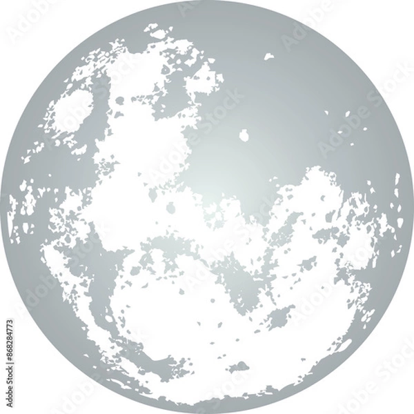 Fototapeta Full Moon Vector, Illustration of a Radiant Full Moon, Detailed Silver Moon Vector Art, Night Sky Element, Laser Cut File