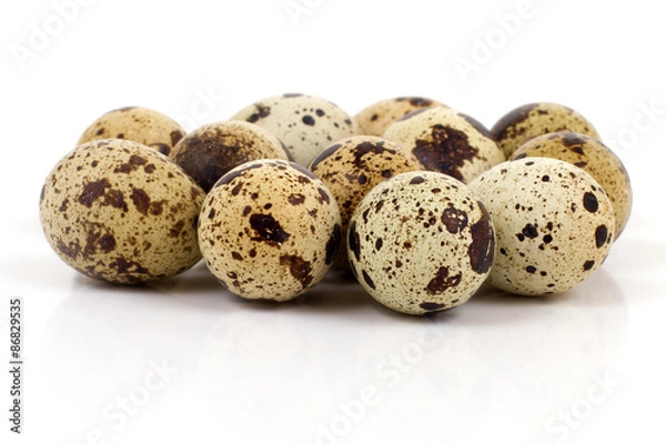 Obraz quail eggs on a white background 