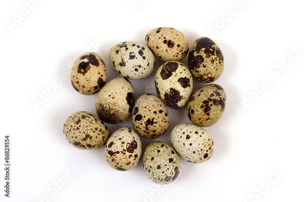 Obraz quail eggs on a white background 