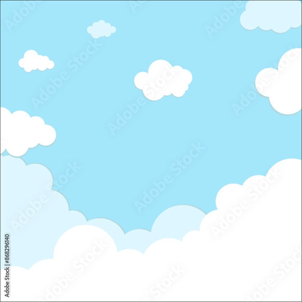 Fototapeta Vector Rainbow Backdrop with Soft Pastel Paper Cutouts
