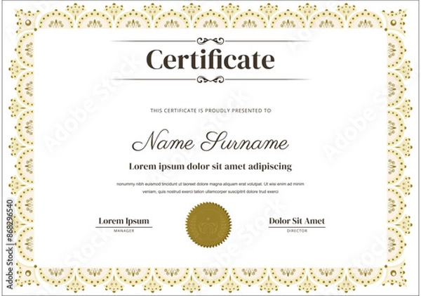 Fototapeta Clean and Professional Certificate Template with Abstract Geometric Texture