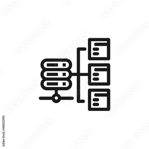 Fototapeta Collection of Web Hosting outline icons.