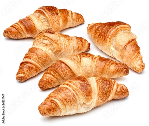 Obraz Croissant or  crescent roll isolated on white background cutout