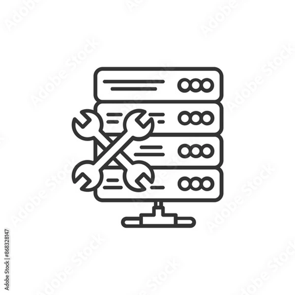 Fototapeta Web Hosting Collection 
outline web icon. Web hosting, servers, CDN, VPN, domains, FTP, internet, backup, SSL, databases and firewalls, and more. Vector illustration
