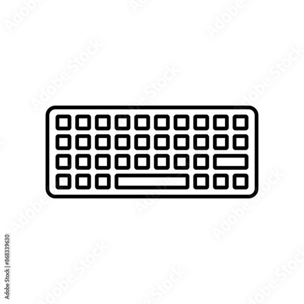 Fototapeta The transparent keyboard icon vector has a black outline.