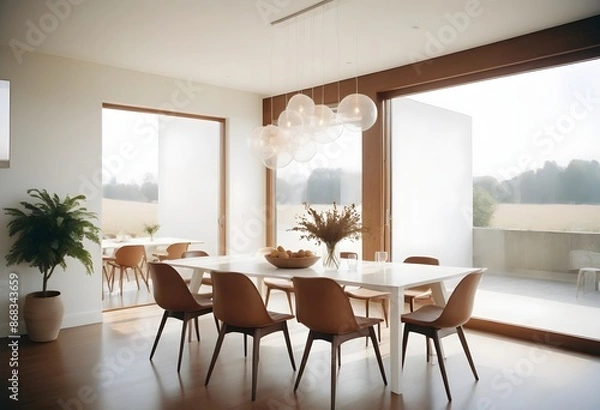 Fototapeta Elegant Brown Dining Space