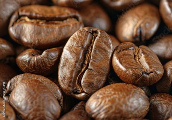 Fototapeta Close-up of Freshly Roasted Coffee Beans